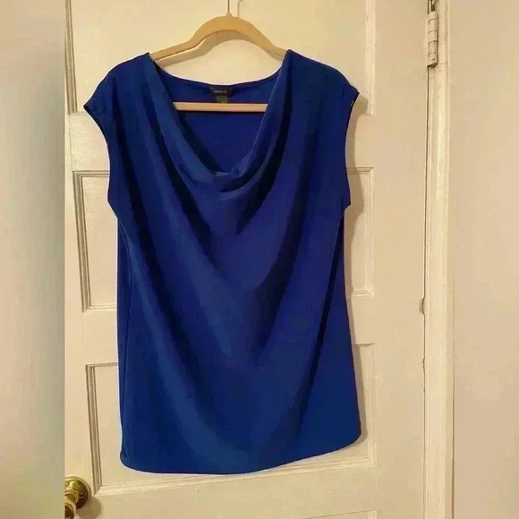 Kenneth Cole Reaction blue polyester/spandex sleeveless top size large. - Picture 1 of 5
